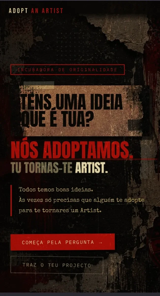 Recorte de captura do site Adopt