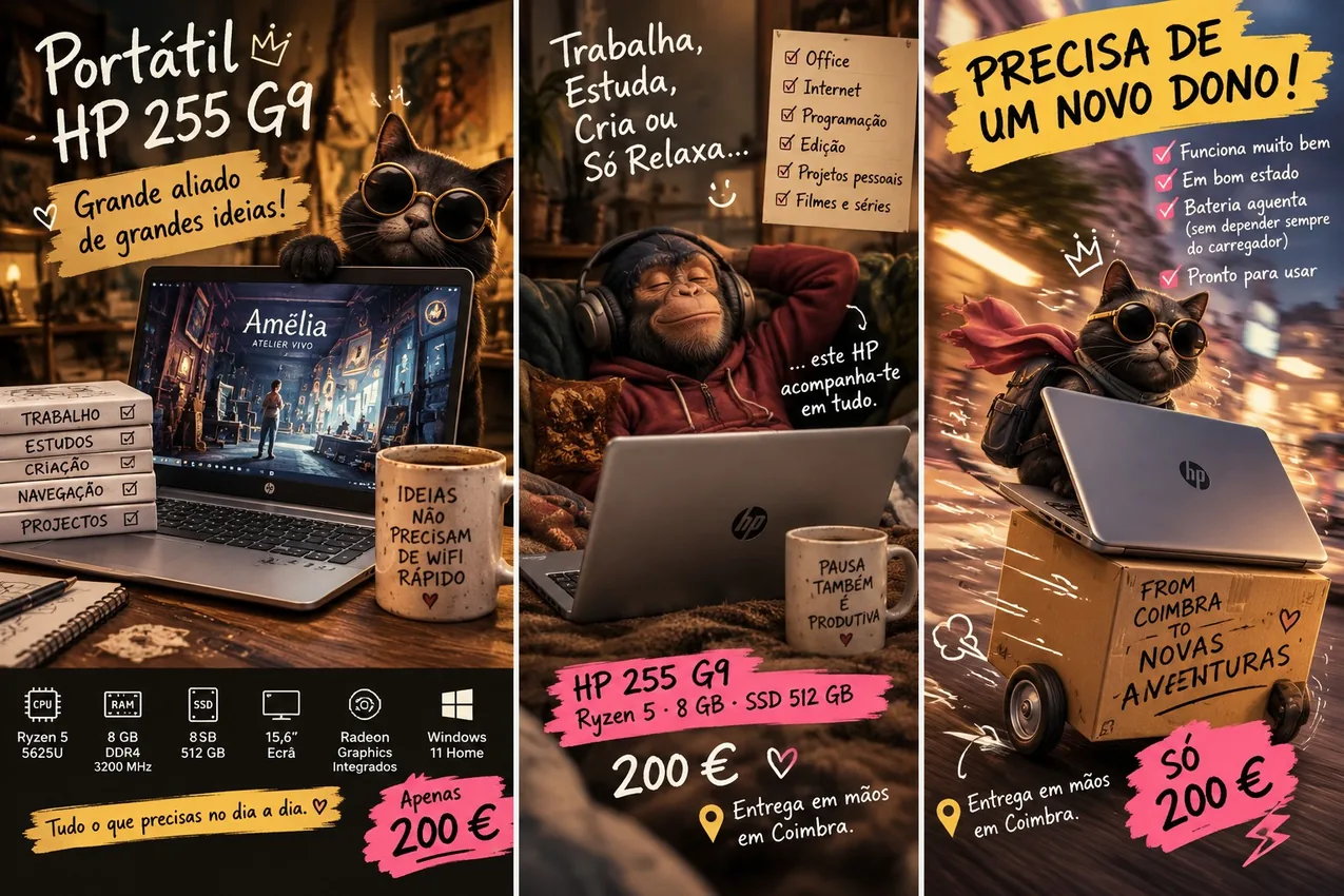 Estudo gráfico para anúncio de portátil