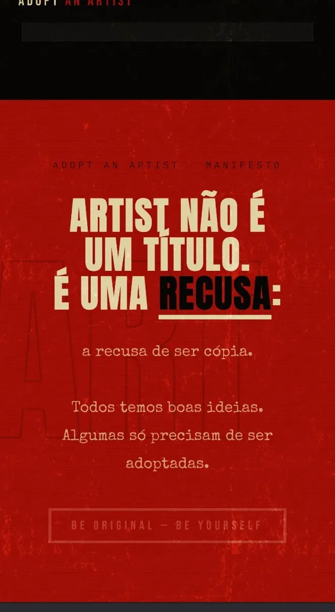 Recorte do manifesto Adopt
